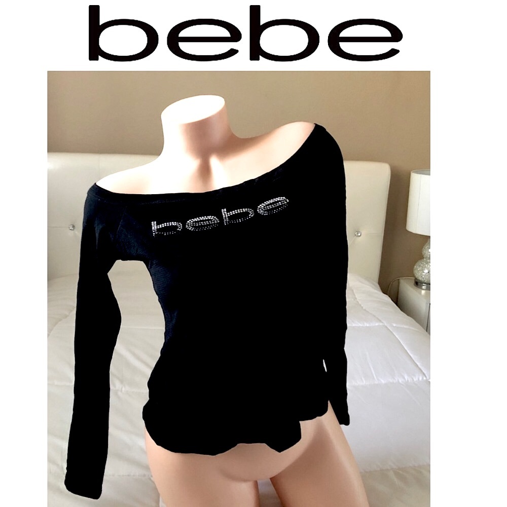 bebe Swarovski logo top
